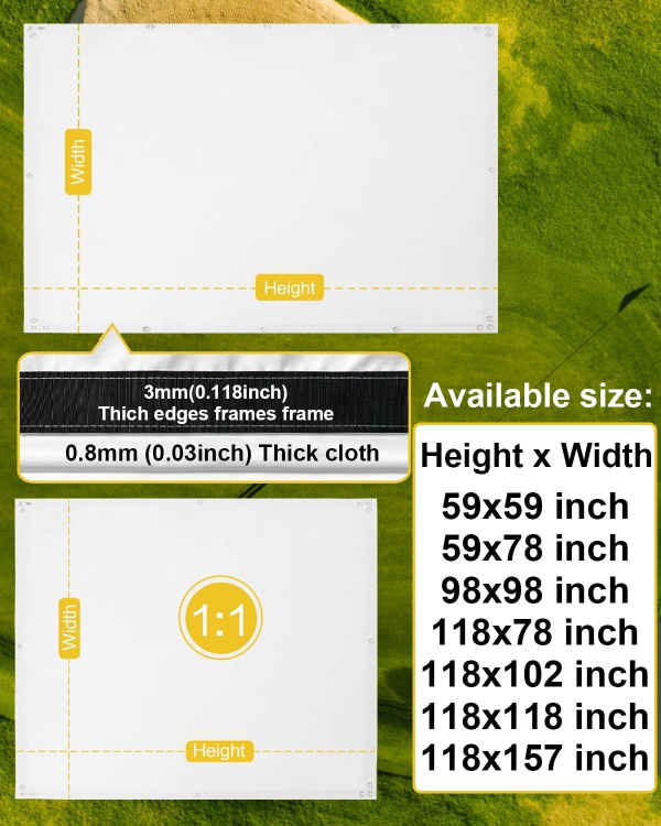 Golf Simulator Impact Screen size